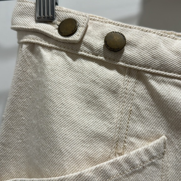 Zara cream cropped wide leg jeans - Picture 3 of 5